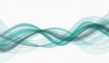 Obraz premium Vector brush stroke wave lines smooth flowing dynamic colorful teal grey gradient isolated on white background for concept of technology, digital, communication, science, music 