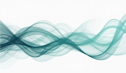Vector brush stroke wave lines smooth flowing dynamic colorful teal grey gradient isolated on white background for concept of technology, digital, communication, science, music
