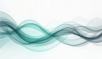 Vector brush stroke wave lines smooth flowing dynamic colorful teal grey gradient isolated on white background for concept of technology, digital, communication, science, music
