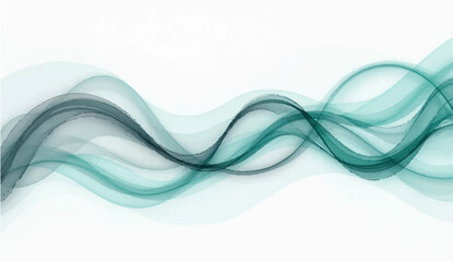 Vector brush stroke wave lines smooth flowing dynamic colorful teal grey gradient isolated on white background for concept of technology, digital, communication, science, music
