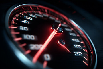speedometer on black background