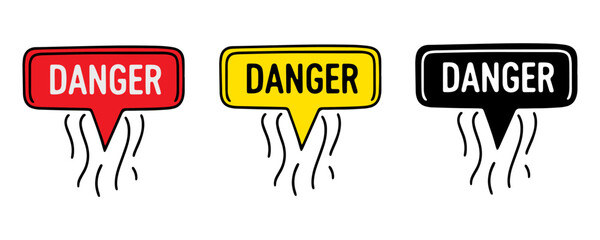 Fire hazard sign, danger warning, fire, illustration isolated on a white background