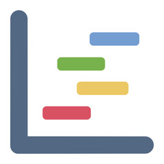 Obraz premium gantt chart flat icon for visual project timeline planning