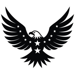 Obraz premium Majestic eagle soaring with stars bird wings spread