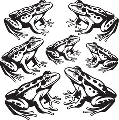 Cute Frog Silhouette Vector

Jumping Frog Illustration Design

Wild Pond Frog Silhouette Art

Tree Frog Vector Graphic

Frog Sitting in Nature Silhouette