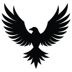 Obraz premium Stylized black eagle wings spread wide silhouette