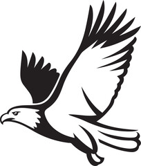 Bald eagle vector flight illustration, Majestic eagle soaring in bold design