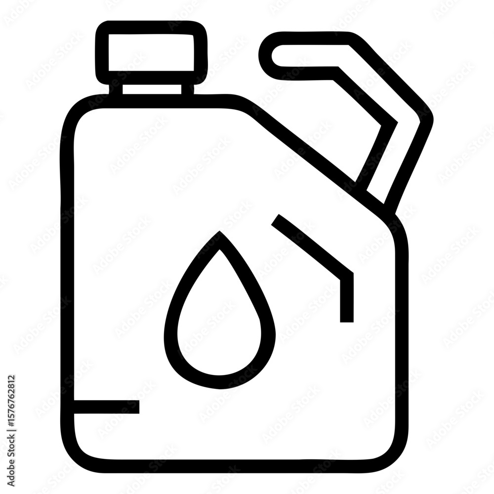 Poster illustration of a white container with a handle and a water drop symbol on the side design