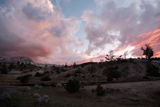 sunset in the mountains