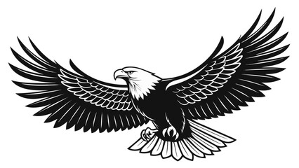 Eagle Silhouette – Bold Line Art Vector Illustration