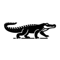 Fototapeta premium Side View Crocodile Line Art