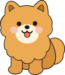 Cute Pomeranian Dog Cartoon Clip Art
