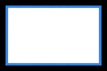 Obraz premium Empty photo card frame, banner, border, decoration in blue and black isolated on transparent background for picture, text, banner, template, image, photograph, mock up, presentation