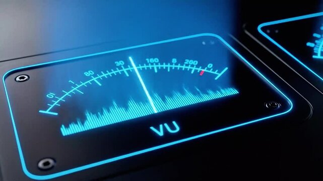 Vu meter display audio level volume unit indicator sound level meter blue light equipment measurement tool