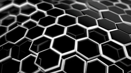 Abstract black and white background hexagon