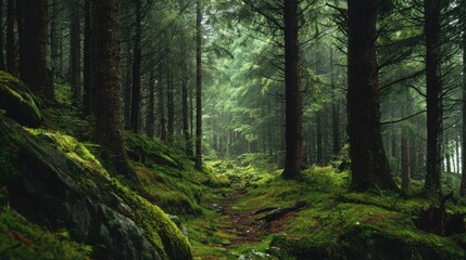 Obraz premium green dense forest