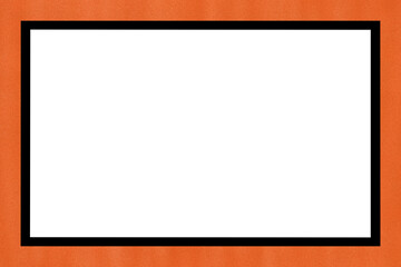 Obraz premium Orange & black shiny glowing frame border isolated on transparent background. Luxury orange black realistic frame design illustration