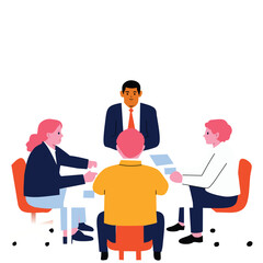 Fototapeta premium Discussion With Diverse Colleagues in Professional Setting