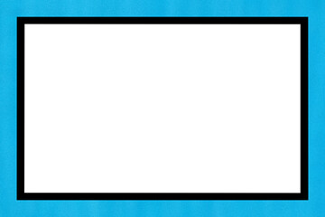 Obraz premium Polaroid photo template in blue and black colors. Empty photo frame mock up. Blue and black frame, border, template for photo, picture, image, text, banner, card on transparent background illustration