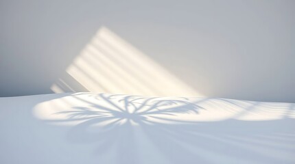 Sunlit wall and shadows of palm fronds