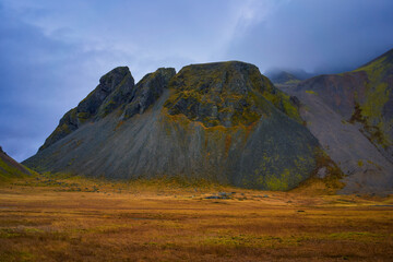 Vestrahorn - Iceland peak mountainin stormy weather conditions