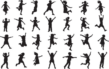 Children in Joyful Playful Motion Expressing Freedom, Energy, and Innocence.