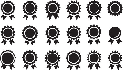 Collection of Award Ribbons and Medals Silhouette Depicting Achievement, Recognition, Honor, and Distinctive Excellence.
