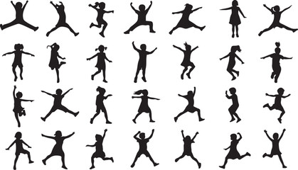 Children in Joyful Playful Motion Expressing Freedom, Energy, and Innocence.
