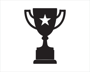 Trophy Silhouette Depicting Victory, Success, Achievement, and Honor in Sports and Competitive Events.