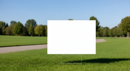 Blank Yard Sign on Green Lawn, Outdoor Advertising