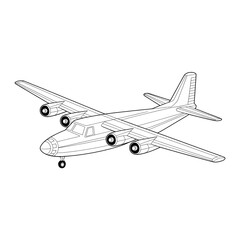 Space shuttle plane illustration vector style coloring page