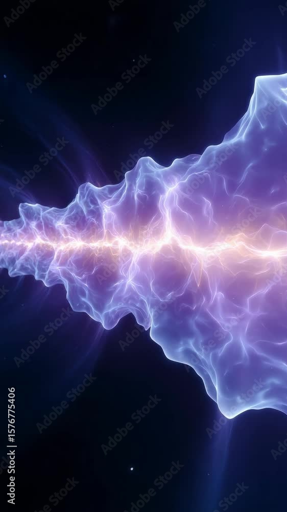 Aufkleber dynamic abstract visualization with flowing purple and blue waves in cosmic setting