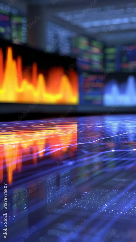 Aufkleber dynamic visualization of vibrant sound waves reflecting on a smooth surface