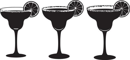 Margarita glass filled with a refreshing drink silhouette
