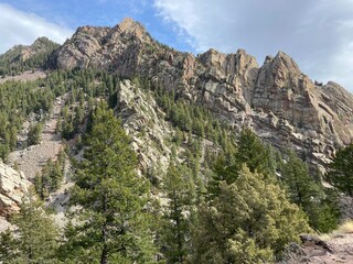Rocky Mountain National Park hike near Denver, Colorado with blue sky