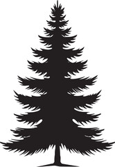 Obraz premium flat pine tree logo, simple clean, black, vector illustration