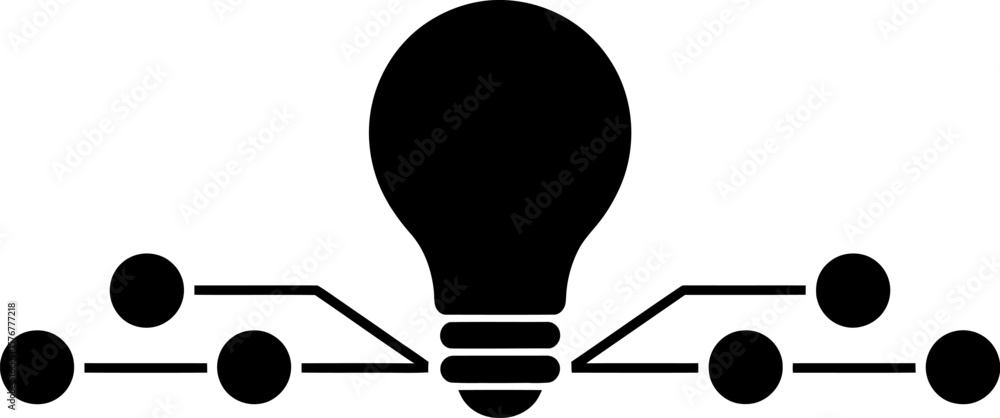 Poster black light bulb with network connection vector illustration for idea concept and creative solution 