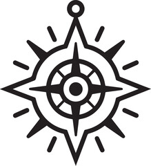 Obraz premium Design a icon of compass icon black vector illustration
