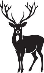 Deer Black and white Silhouette vector icon black vector illustration
