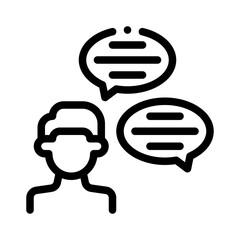 speech bubble line icon