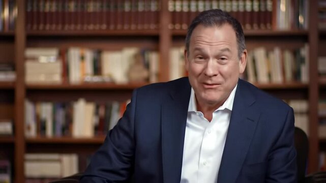 Businessman in a study