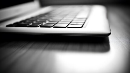 Close-up view of a laptop keyboard.