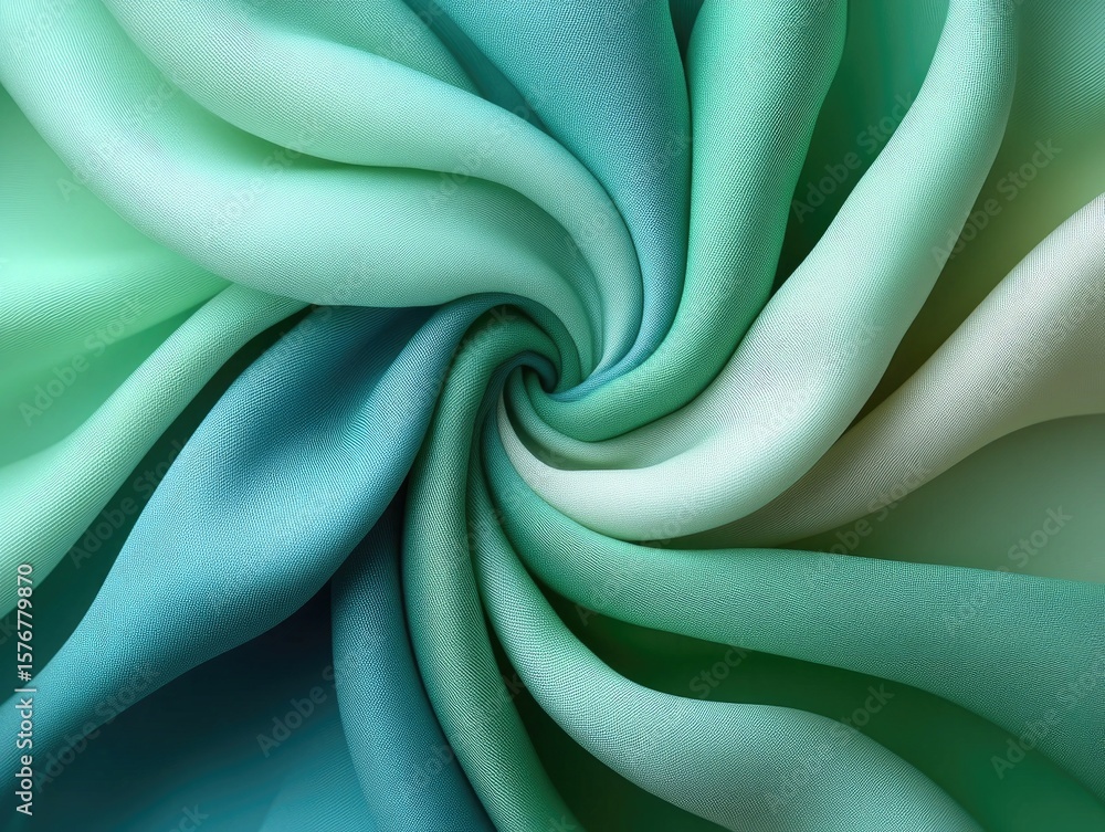 Poster swirl of turquoise fabric with soft, subtle gradient color changes. perfect for backgrounds, designs