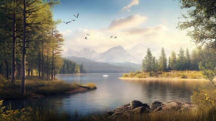 Serene Mountain Lake
