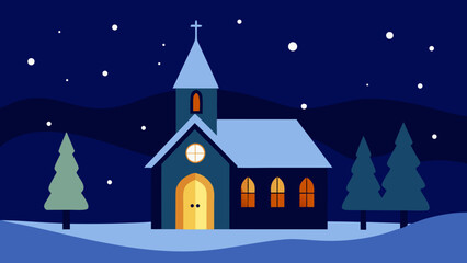 Naklejka premium church in the snow