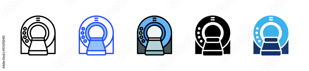Poster health scanner icon collection with multiple styles