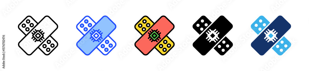Poster smart bandage icon collection with multiple styles