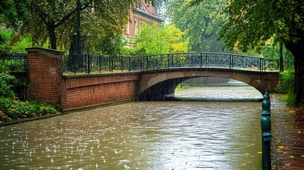 Naklejka premium rural road view decorated with bridges and trees