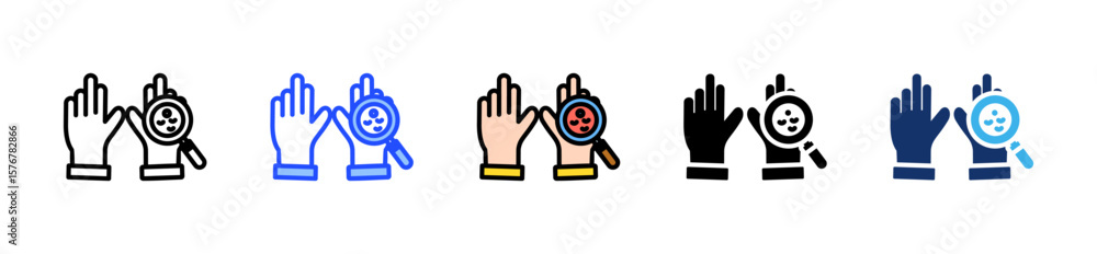Poster health alarm icon collection with multiple styles