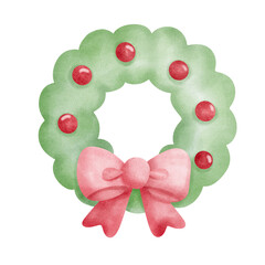 christmas wreath isolated on white background